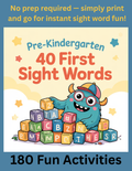 First 40 Sight Words for Pre-K | Sight Word Worksheets & Literacy Activities