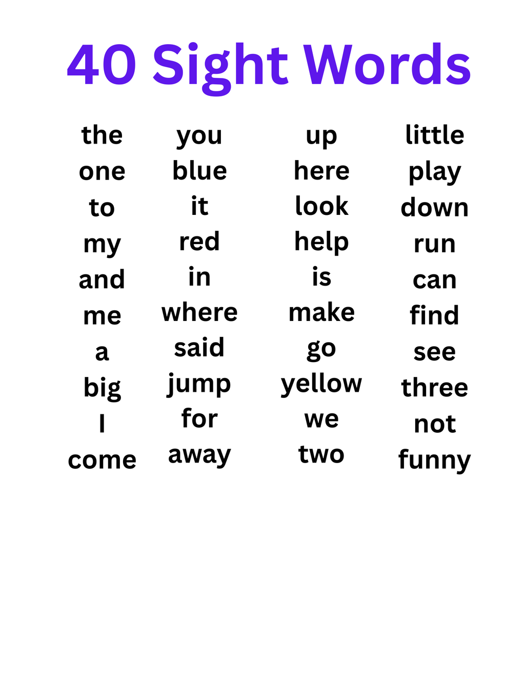 First 40 Sight Words for Pre-K | Sight Word Worksheets & Literacy Activities