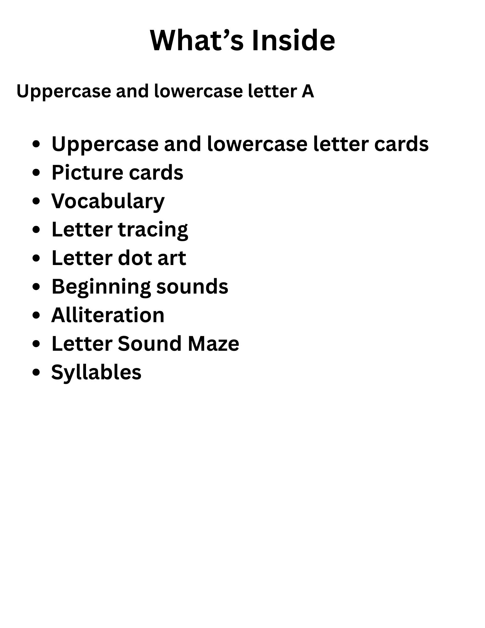 Letter A Phonics Activities