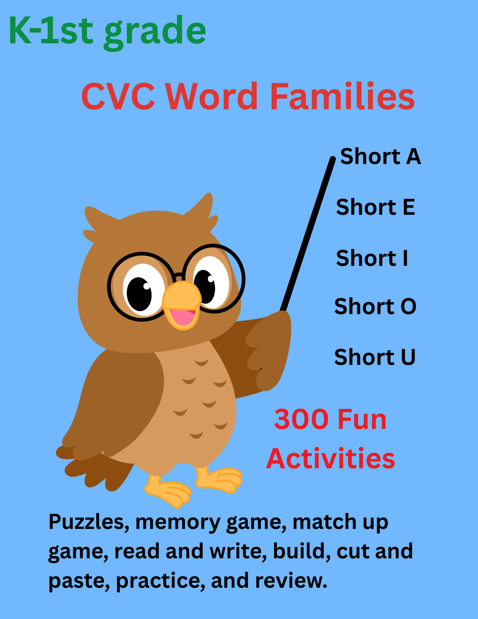 CVC Word Family Bundle Short Vowels A E I O U